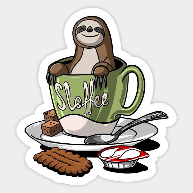 Sloffee Sloth Coffee Sticker by underheaven